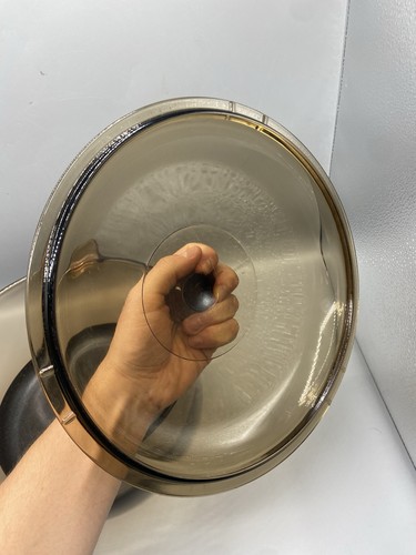 Vintage Corning Vision Braunglas Kochgeschirr mit Teflon 5-teiliges Set mit Pyrex Deckel - Bild 20 von 24