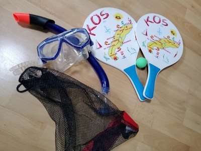 Taucherbrille mit Schnorchel plus Strandspiel mit Ball