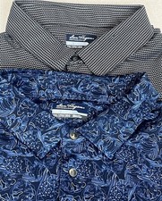 Two Ben Hogan Performance Short Sleeve Polo Men 2XL NWT Blue  Black UPF 50 Fish