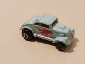 Vintage Micro Machines 1933 Willys Coupe Hot Rod Light Blue Red Flames Galoob