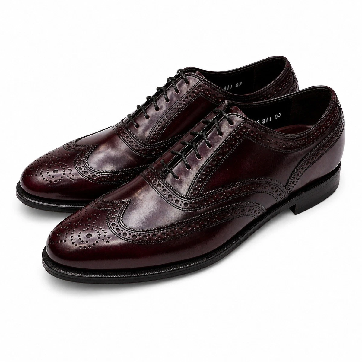 Florsheim Burgundy Leather Wingtip Brogue Oxford Dress Shoes Men\'s Size 10.5E 23 Florsheim Red Wingtip Dress Shoes for Men for sale | eBay main image 4