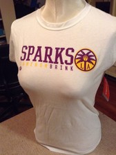 LA SPARKS CAMERON BRINK #22 NWT WNBA M WHITE SCREENED S/S CRUSHER T MINT COTTON