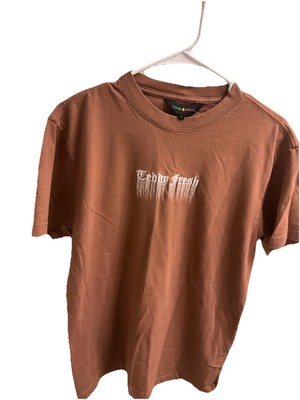Teddy Fresh Short Sleeve T-Shirt Dripping Logo Men s Size Small Brown Soft Comfy