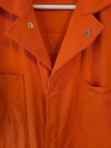 NUOVO Red Kap Tuta da Lavoro Uomo Snap Front Cotone Arancione 42-LN CC140r8 Divisa - Foto 6 di 14