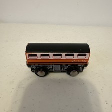 VTG Wooden  Magnetic Orange Passenger Train Car Brio/Thomas Train Compatible