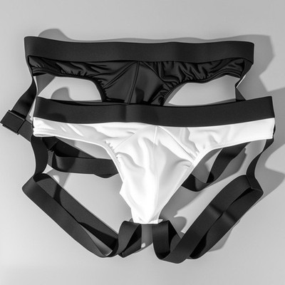 Bulge Pouch Slip Herren G-String Schlafzimmer Gummibund einfarbiges Muster niedrige Leibhöhe