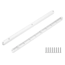 2Pcs 12" Drawer Slides Plastic Guide Rails Side Rails with Mounting Screws White