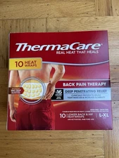 NEW ThermaCare 10 Heat Wraps Lower Back & Hip L/XL 8 hours of Continuous Heat