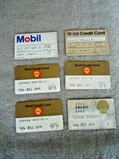 6  Vtg expired Credit cards, gas cards 80s-70s  ----mobil , shell