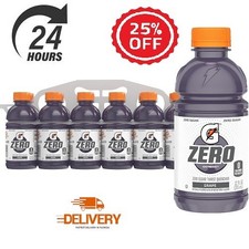 Gatorade Thirst Quencher Zero Sugar Sports Drink, Grape, 12oz Bottles, 12 Pack,