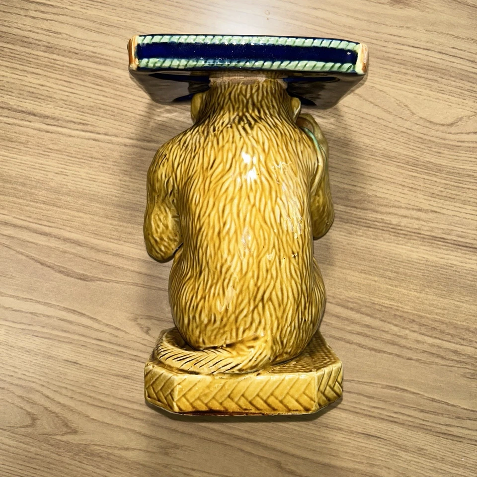 Soporte de planta de mono mayólica vintage años 70 decoración del hogar Foto 4 de 4