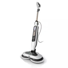 Steam and Scrub Corded Steam Mop and Cleaner for Hard Floors White with Steam Bl