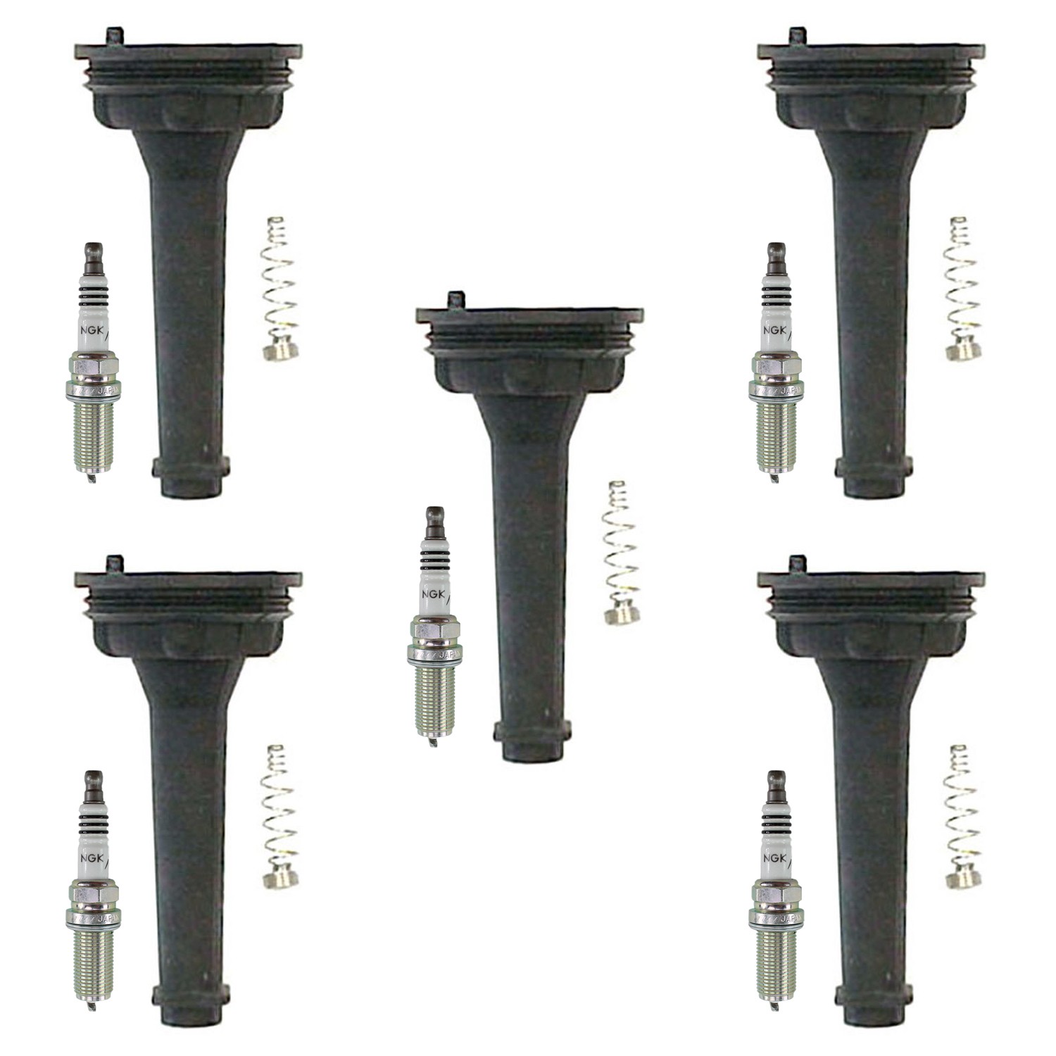 NGK 5 Iridium IX Spark Plugs  Denso Coil Boots Kit for C70 S60 XC70 XC90 L5