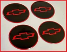 4pcs. Chevy Emblem Badge RALLY WHEEL CENTER HUB CAPS LOGO STICKERS RED 2 1/2"