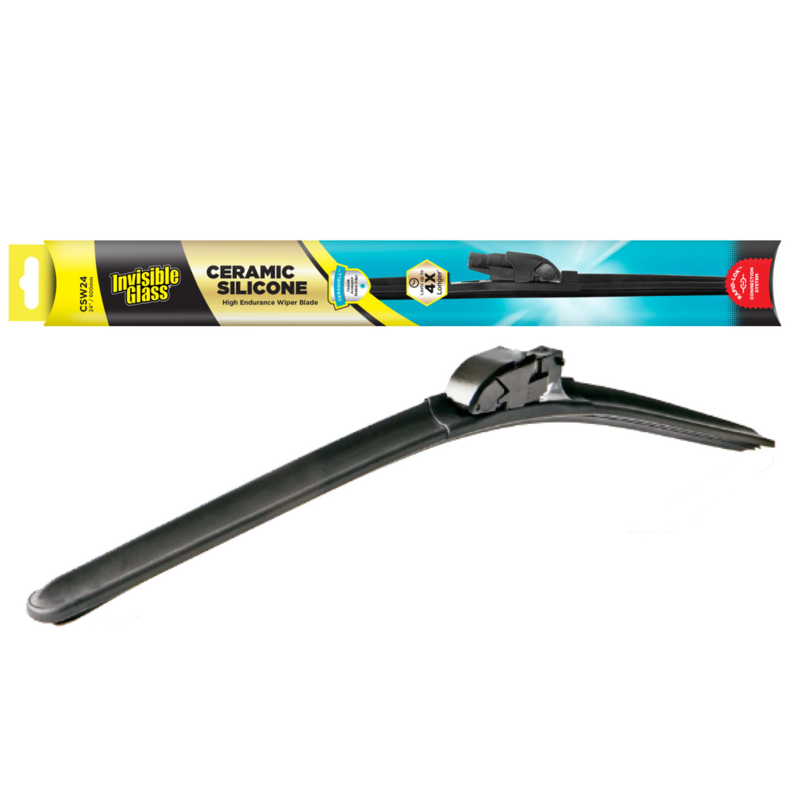 Invisible Glass Silicone Rubber Ceramic Wiper Blade 24""/600mm Multi Fit Connect - Image 3