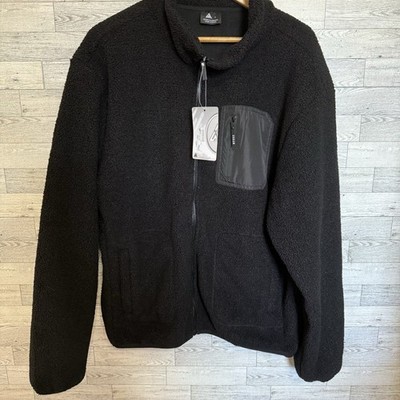 NWT SR Speed Your Run Mens Full Zip Fleece Lined Collared Jacket Sz-L - Black
