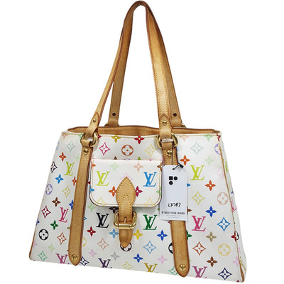 NO TARIFF Auth Louis Vuitton Aurelia MM Monogram Multicolor Blanc M40094 LF787