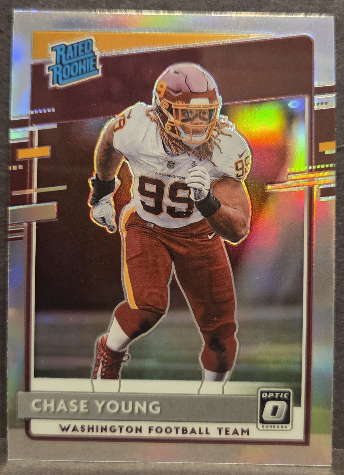 CHASE YOUNG 2020 Optic Rated Rookie Silver Prizm #166 Washington Football 