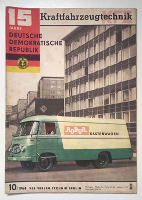Automotive Technology Magazine GDR 1964 No. 10 Robur Box Car