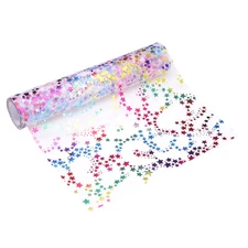 Colorful Table Runner Roll, 11" x 30 Feet Sequin Foil Metallic Table Runner