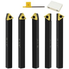 Metal Lathe Cutting Tools,5pcs 1/4'' Shank Indexable Carbide 1/4"