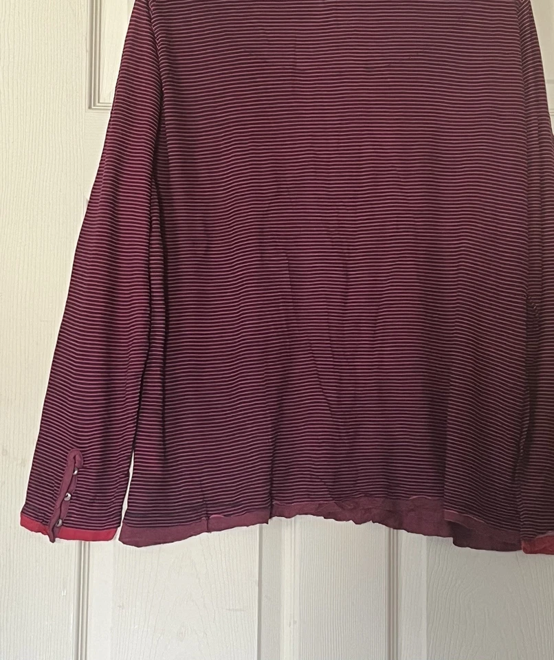 Blusa Top Mujer Estampado Negro Cuentas Y Bordado Manga Larga Talla: L Nueva Con Etiquetas Foto 4 de 4