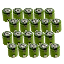 20x 1/3AA 1.2V Flat top Rechargeable Battery w/Tabs For Shavers, Custom, Radios