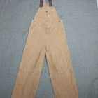 Carhartt Youth Double Knee Canvas Coverall Bibs Tan Size 14 L-- 55" total length