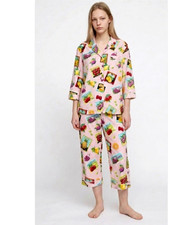 Nick and Nora 100 Cotton Fruit Labels Capri Pajama Set Sz XL 1