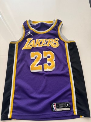 LeBron James #23 purple Lakers Jordan Authentic Jersey 44 Statement Edition NBA