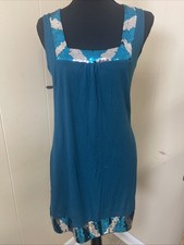 express Teal Fabric And sequin dress Size Small