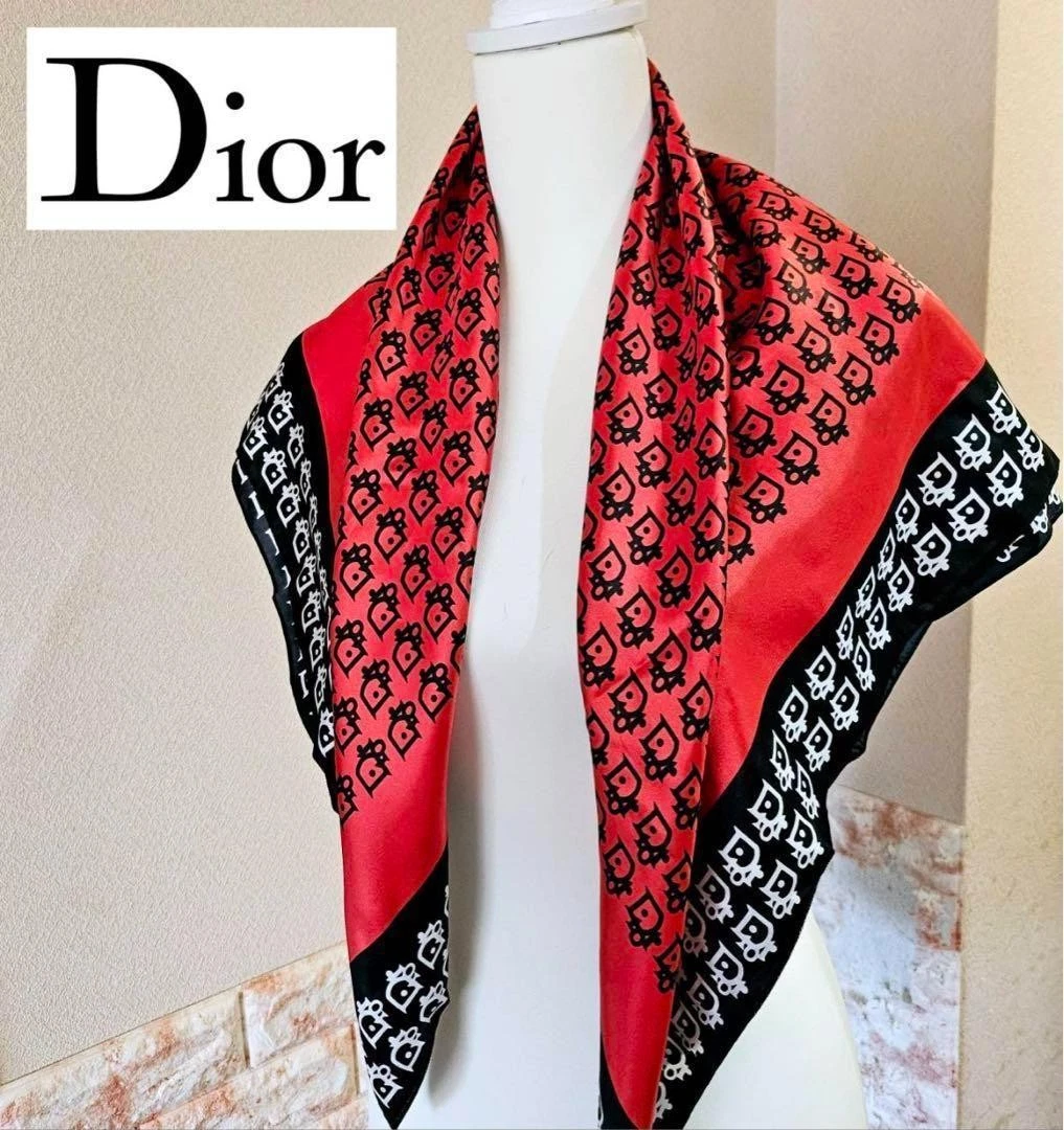 Grande écharpe Christian Dior monogramme 100% soie unisexe 89 cm x 89 cm