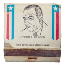 PRESIDENT LYNDON B. JOHNSON 1970's MATCHBOOK COVER WITH VICE HUBERT H. HUMPHREY