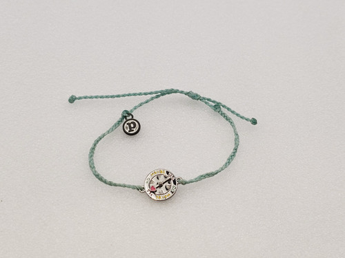 Pura Vida Spinner Charm String Bracelet - Baby Blue Corded Surfer Beach Lovers