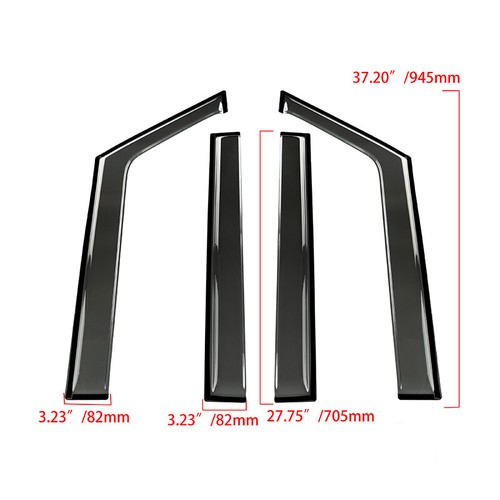 🔥4X Window Visor Rain Guard Shade Deflector For Jeep Gladiator 4-Door 2020-2024 - 第 2/24 張圖片