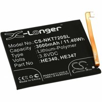 Akku FüR Handy, Smartphone Nokia 7.1 3,8V 3000Mah/11,4Wh Li-Polymer Schwarz