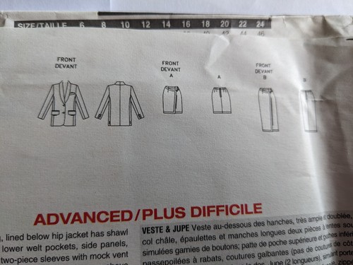 Vogue 1436 pattern 90s vintageAnne Klein size 18/20/22  jacket & skirt UNCUT  - Picture 2 of 4