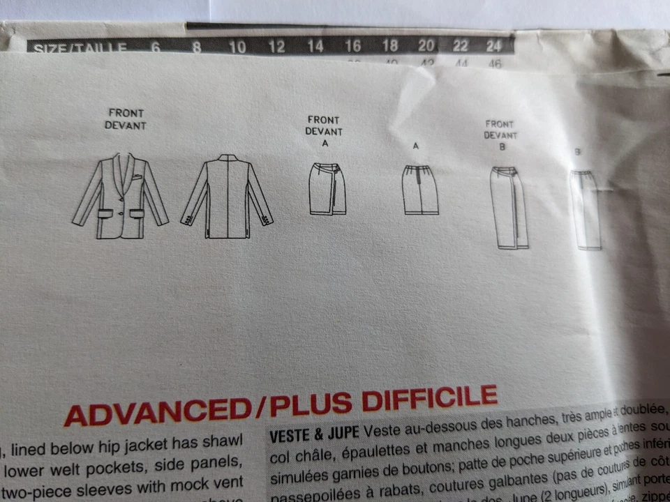 Vogue 1436 pattern 90s vintageAnne Klein size 18/20/22  jacket & skirt UNCUT  - Image 2 of 4