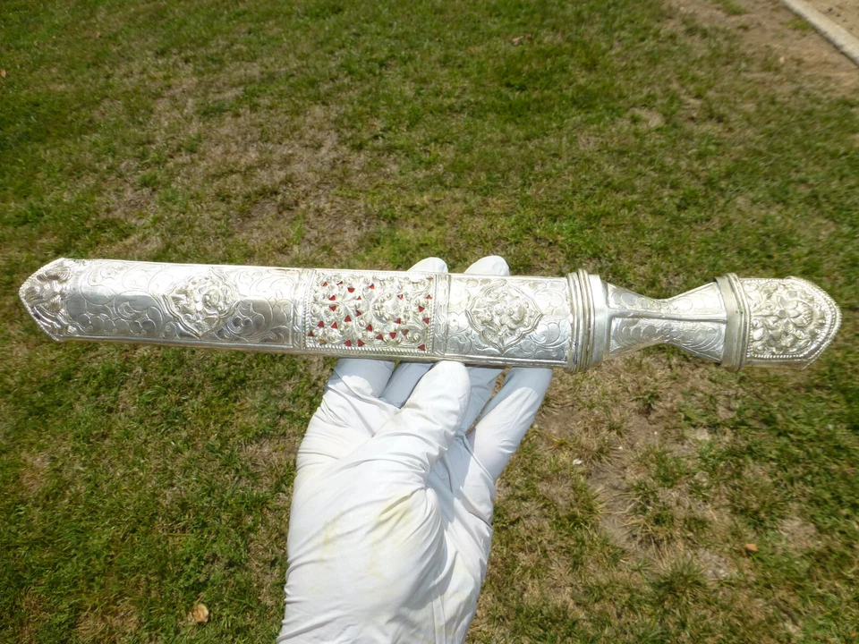 Antiguo cuchillo daga guerrero tibetano Khampa espada tibetana Ke Tri Foto 3 de 4