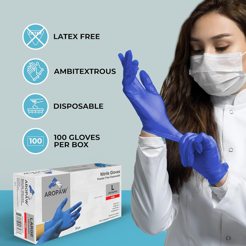Nitrile Gloves, Disposable Gloves, Comfortable, Powder Free, Latex Free | 100-10 - Picture 4 of 12