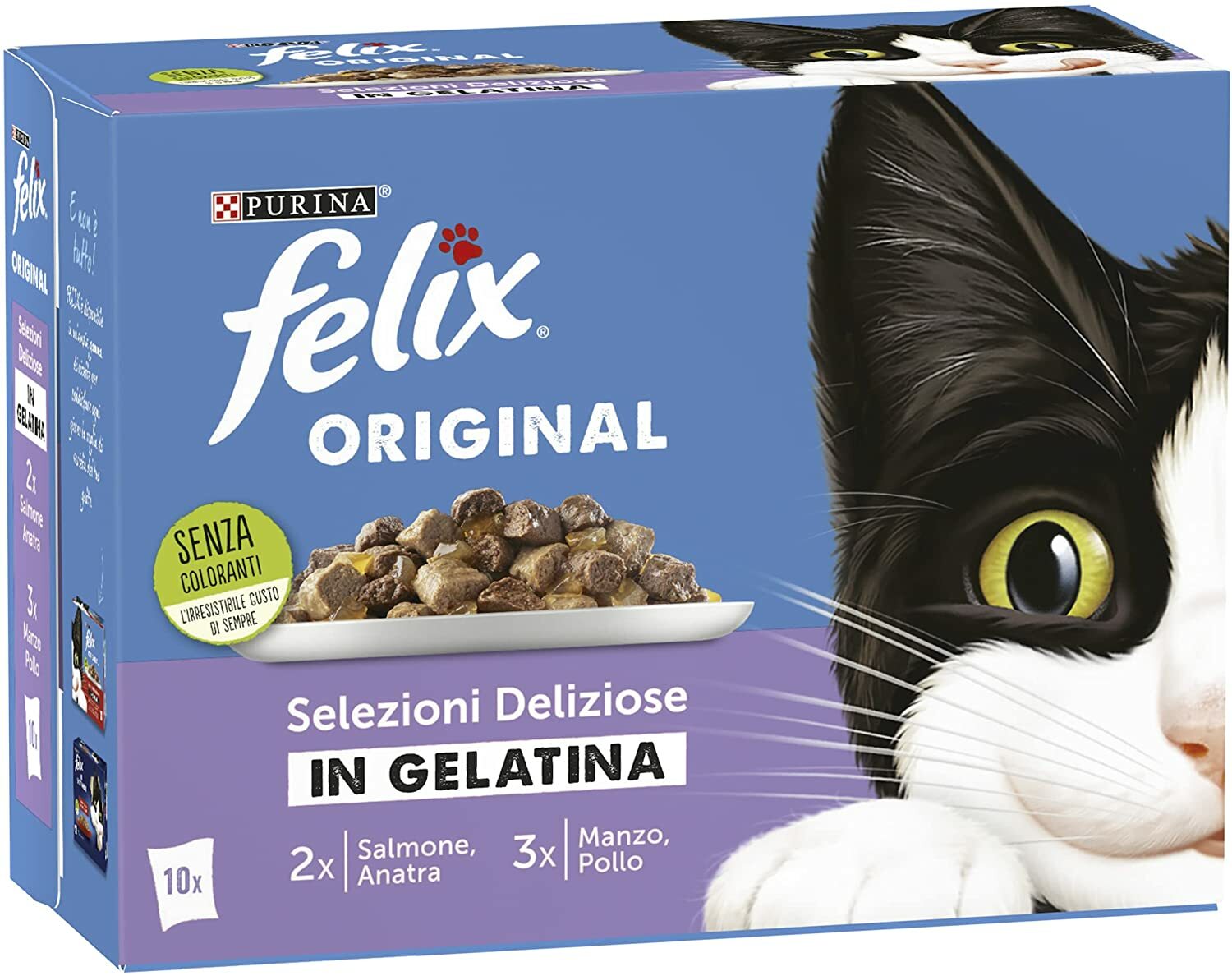 Felix Selezioni in Gelatina 60x85g - Mix Manzo Pollo Anatra Salmone
