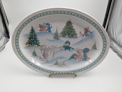 Vintage Precious Moments Christmas 12 Inch Platter by Enesco Oval 1996 ...