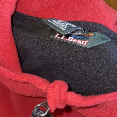 Vintage LL Bean Full Zip Fleece Jacket Solid Red Mens Size XL Polartec - Picture 4 of 6