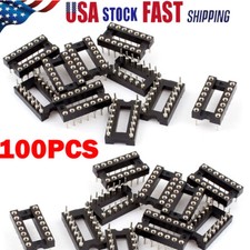 100X 14Pin DIP SIP Round IC Sockets Adaptor Solder Type Gold Plated Machined US