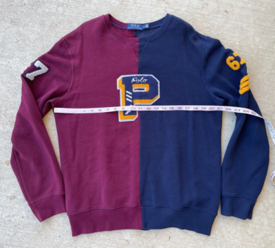 Polo Ralph Lauren P Patch 67 Varsity Split Colorblock Sweatshirt Sweater sz  M