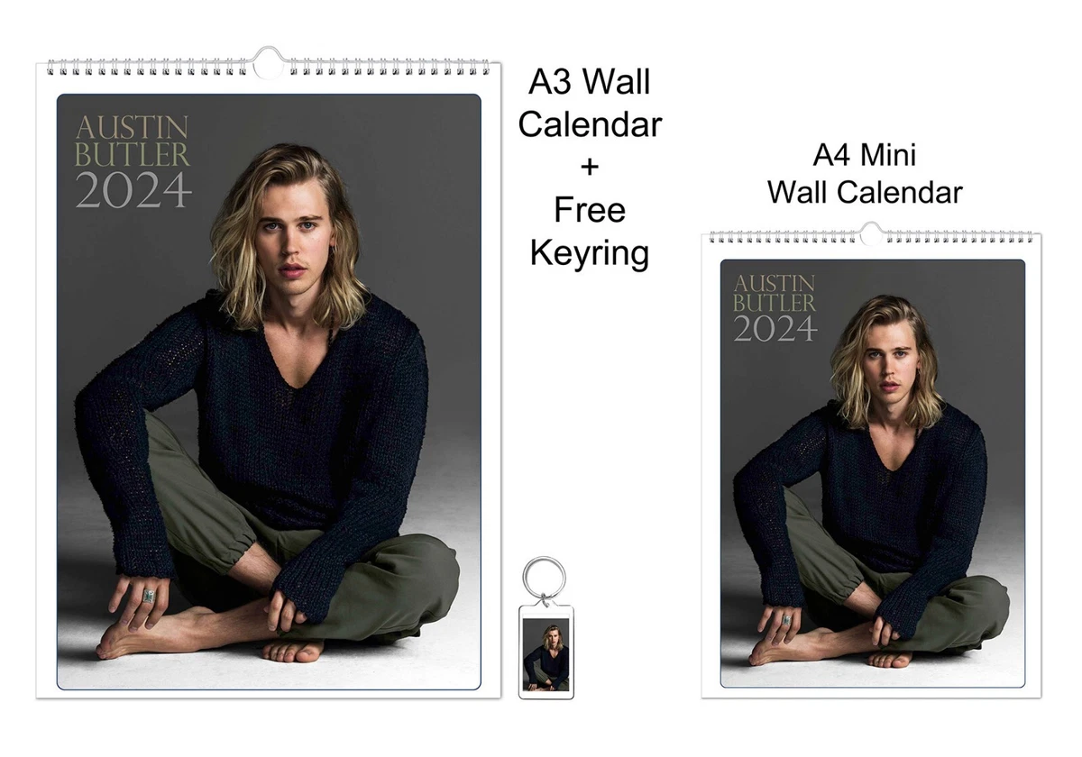 Austin Butler 2024 A3 A4 Wall Office Calendar + Free Key Ring | eBay