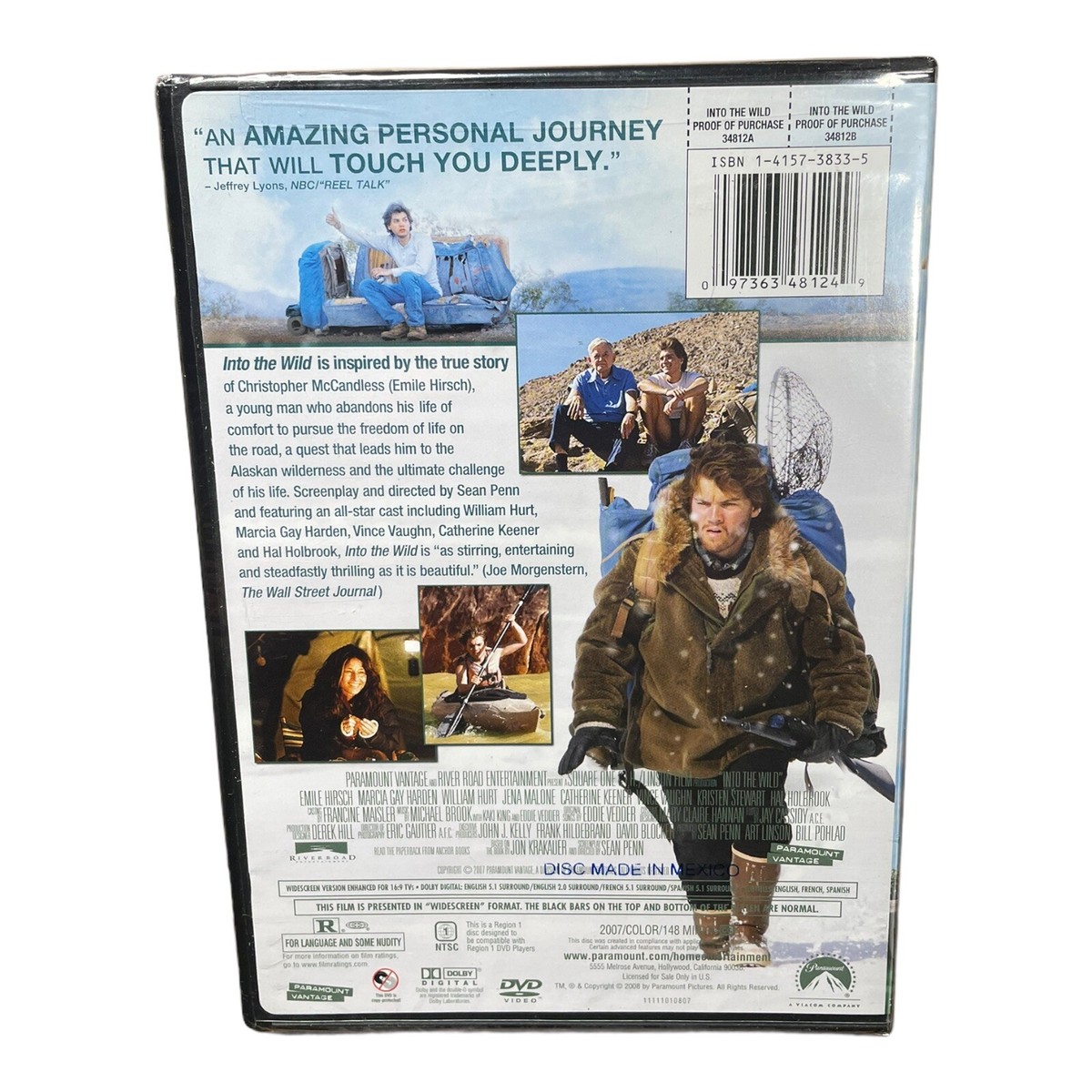 Into The Wild (DVD, 2007) Sean Penn / Emile Hirsch / Vince