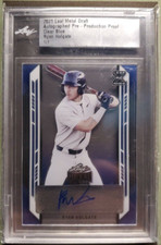 2021 LEAF METAL DRAFT RYAN HOLGATE 1/1 AUTO PRODUCTION PROOF CLEAR BLUE