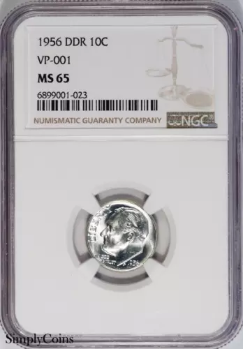 1956 DDR VP-001 Roosevelt Dime NGC MS65 ~ 1 OF 1! TOP POP FINEST KNOWN