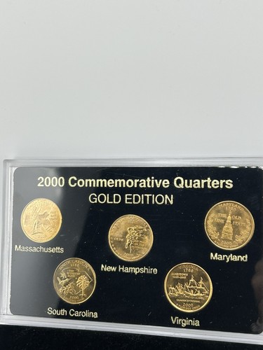 2000 COMMEMORATIVE QUARTERS GOLD EDITION MILLENNIUM EDITION SET! - 第 2/3 張圖片